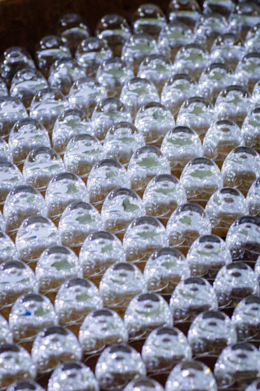 Finished stemware ready for the next stage