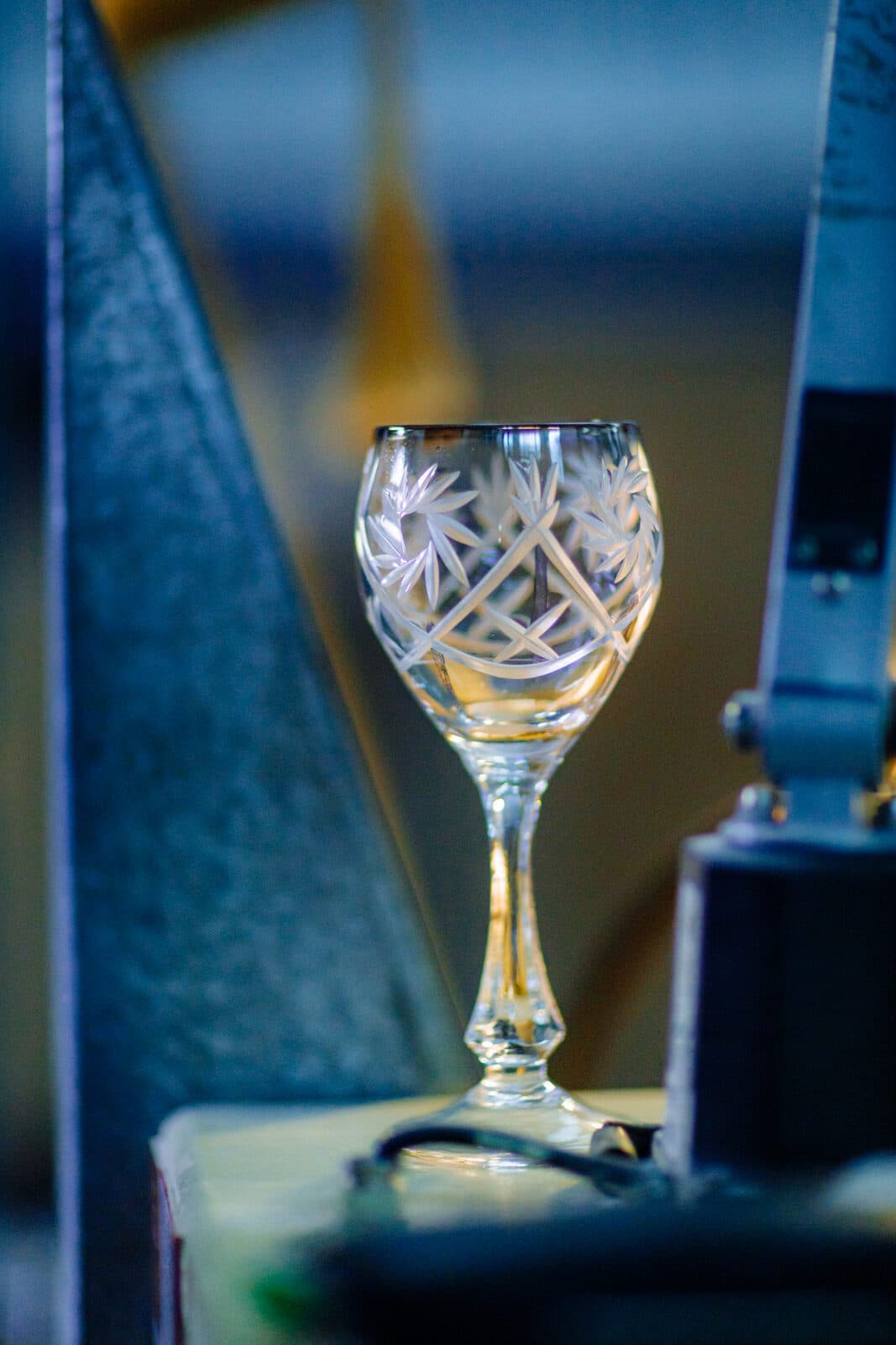 A finished stemmed glass